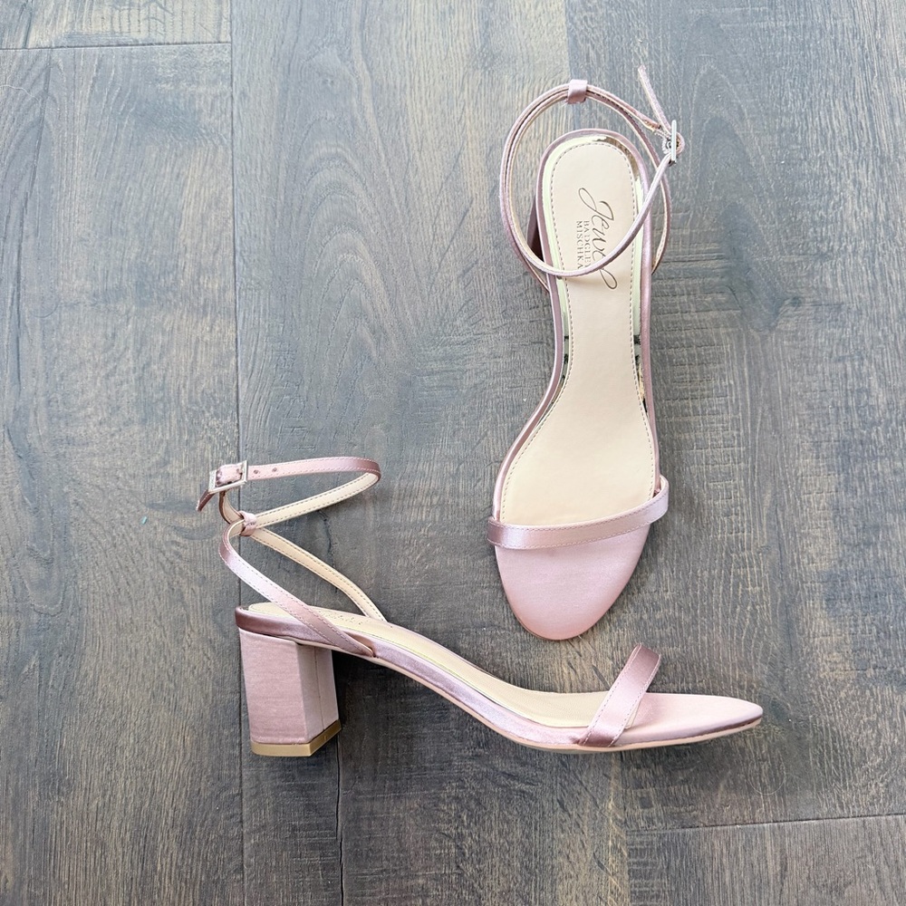 NEW Jewel By Badgley Mischka Danni II Heels | Blush Satin | Size: 8 - Picture 6 of 9